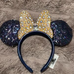50th ANNIVERSARY Disney Sequin Mouse Ears Headband - Blue and Gold